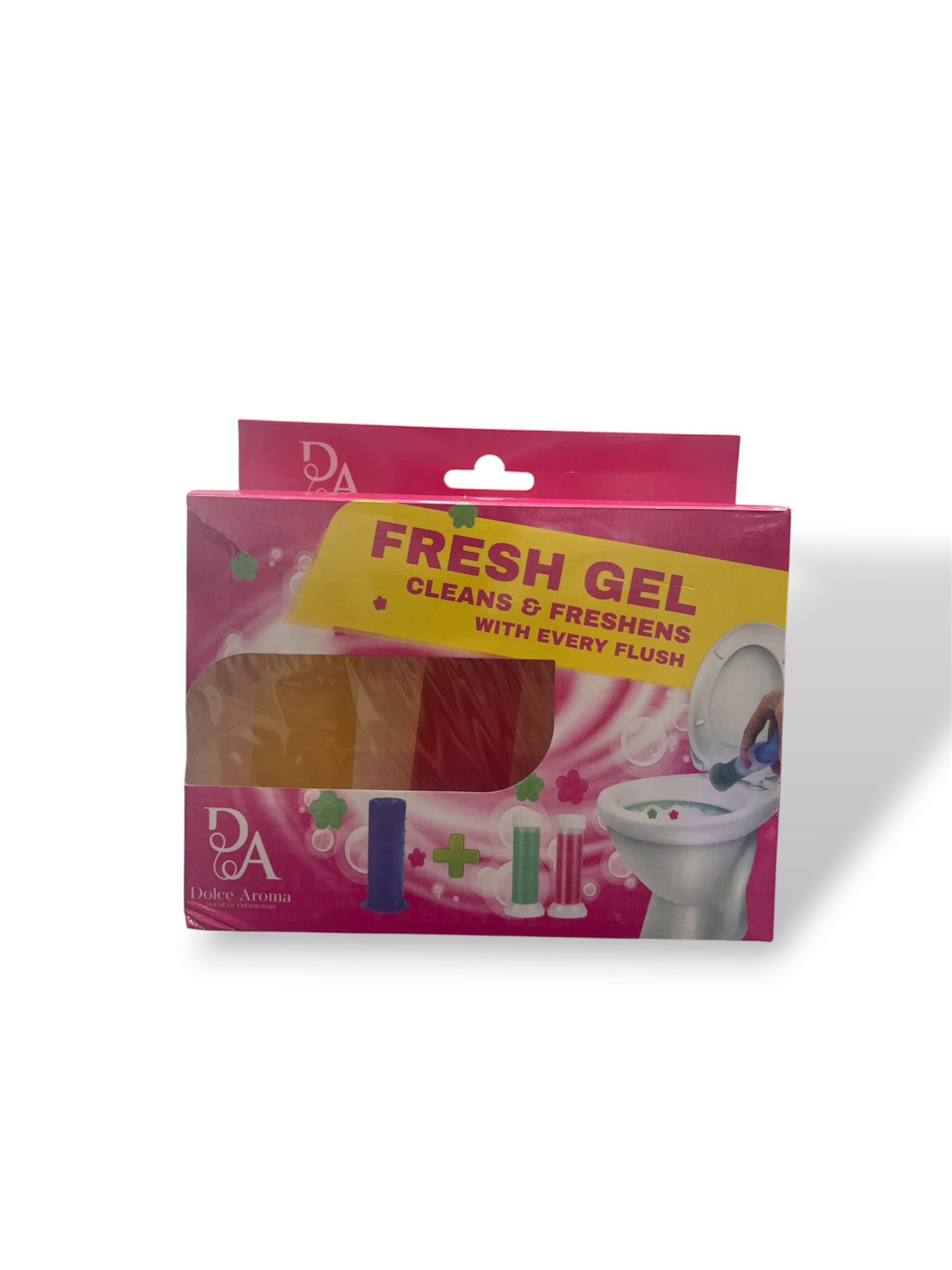 מכשיר דיסק ג׳ל לבישום וחיטוי האסלות מזרק+2 קפסולות