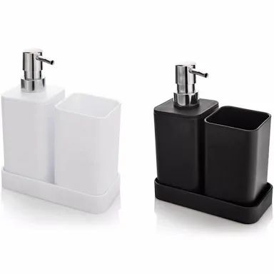 דיספנסר וכוס עם מגש לאמבטיה